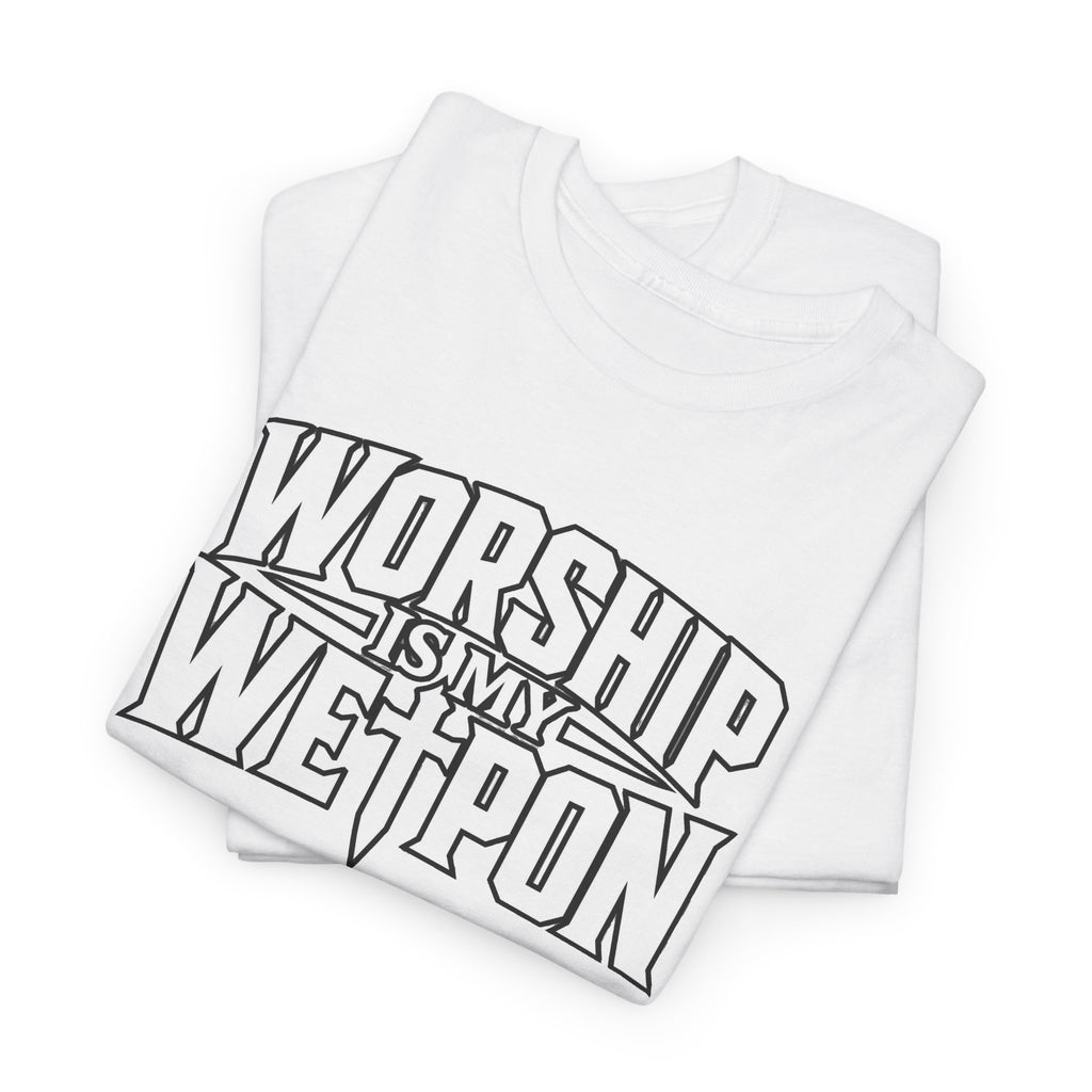 Worship Is My Weapon Graphic Tee — Bold Christian Faith T‑Shirt