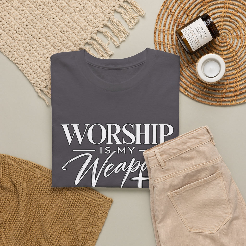 Worship Is My Weapon T-Shirt — Christian Faith Tee