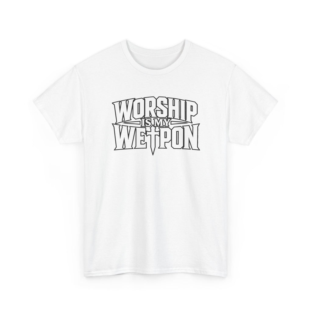 Worship Is My Weapon Graphic Tee — Bold Christian Faith T‑Shirt