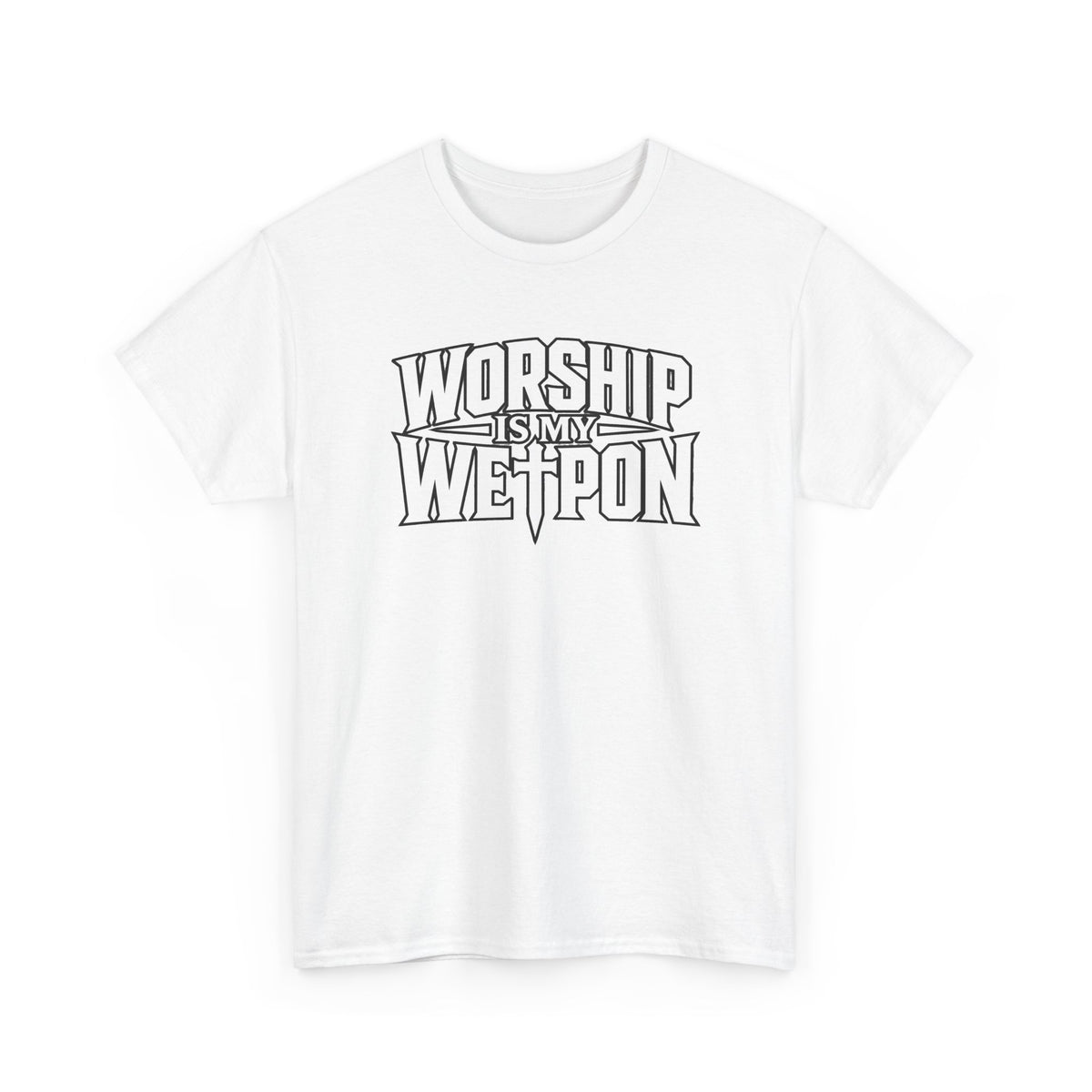 Worship Is My Weapon Graphic Tee — Bold Christian Faith T‑Shirt