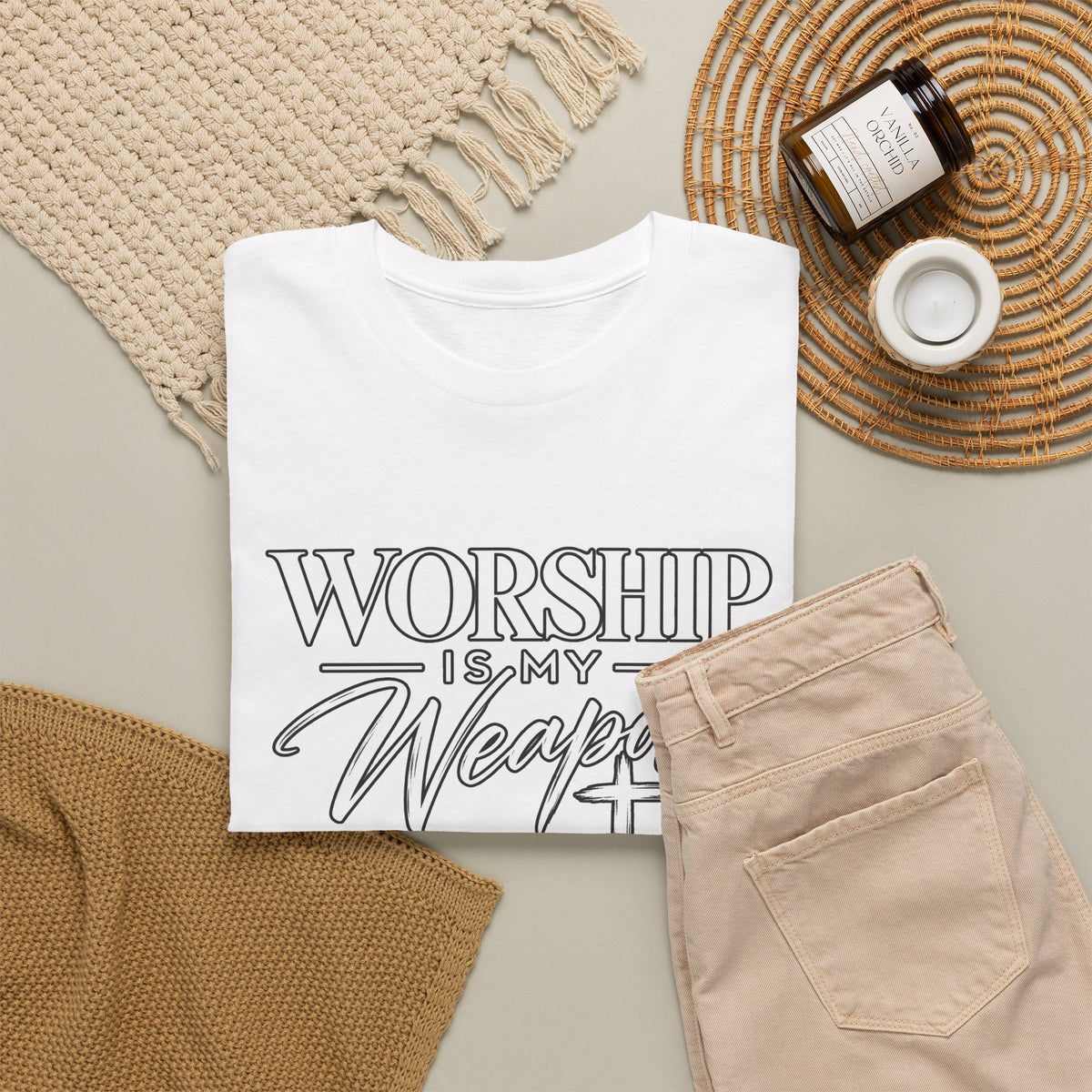 Worship Is My Weapon T-Shirt — Christian Faith Tee