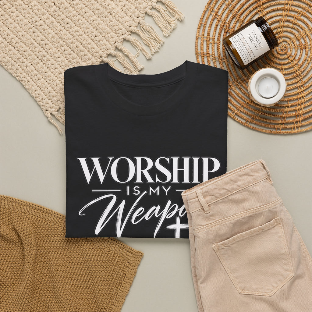 Worship Is My Weapon T-Shirt — Christian Faith Tee