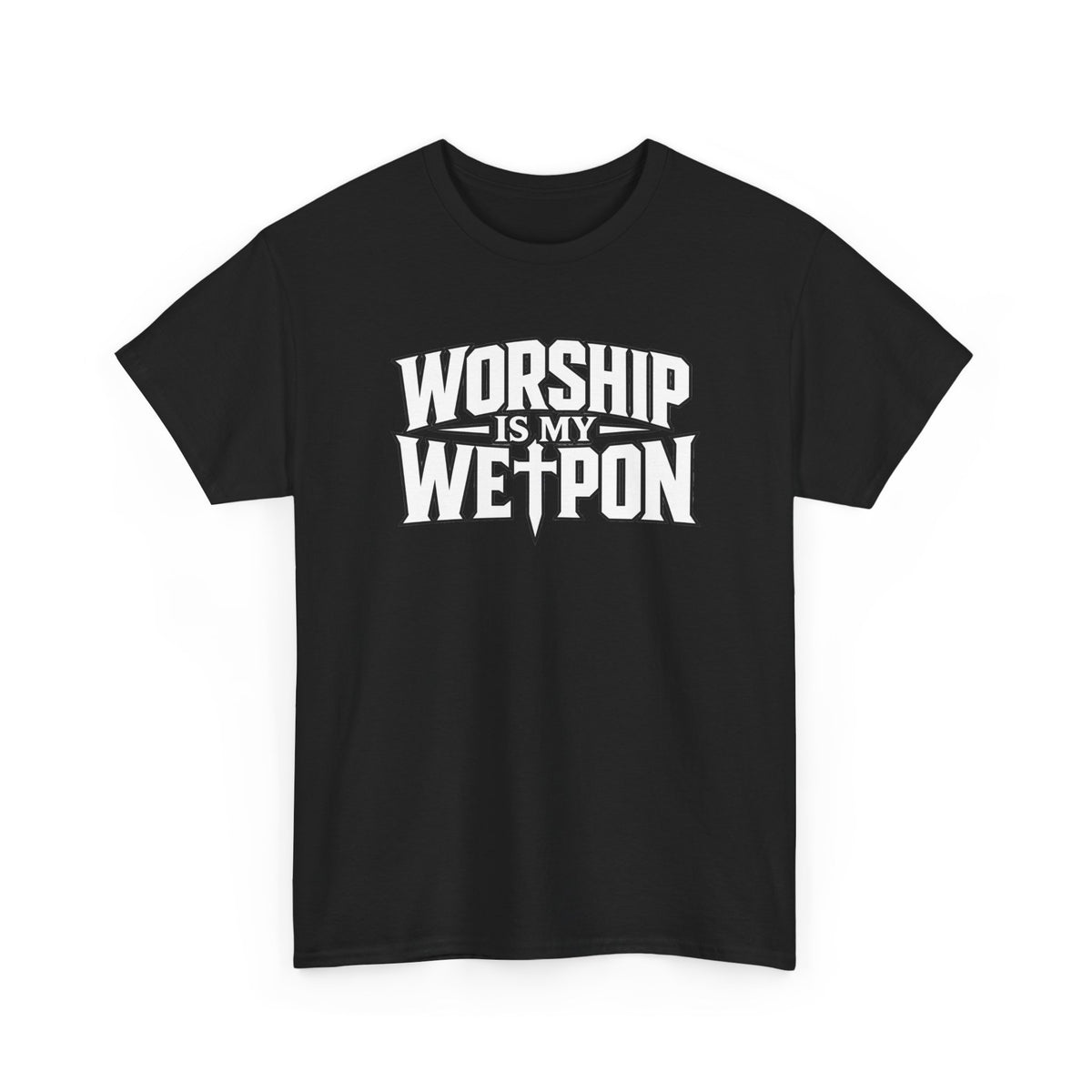 Worship Is My Weapon Graphic Tee — Bold Christian Faith T‑Shirt